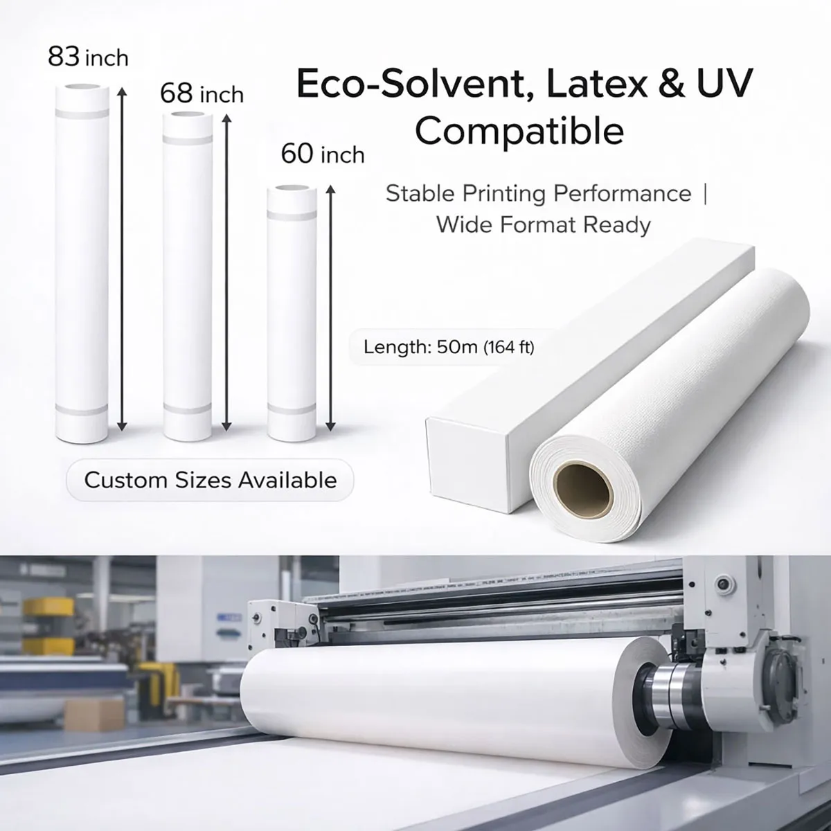 Double-Sided Matte Polyester Canvas 240gsm for Eco-Solvent Latex UV Printing - Image 3