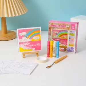 Mini Oil Pastel Se DIY Pre-printed Canvas Painting Kit