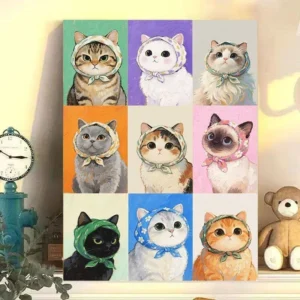 Cute Cat DIY Paint by Numbers Kit Series for Adults & Kids