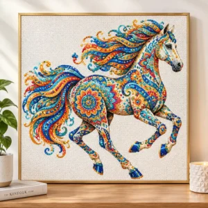Colorful Mandala Horse Diamond Painting Kit